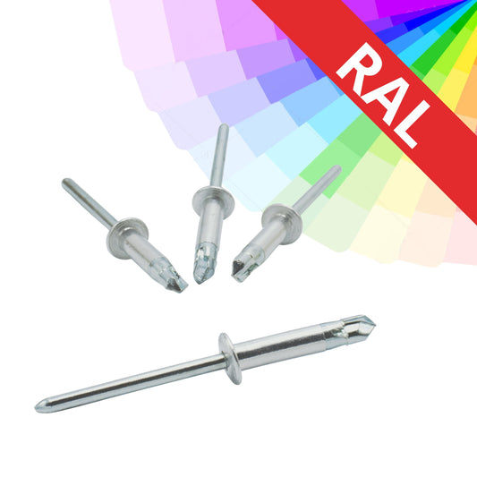 Schnellniete 3,2 x 15 Aluminium / verzinkt, Bohrung L, lackiert, RAL POPTAT, VE. 400 Stck.
