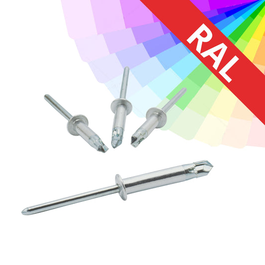 Schnellniete 4 x 20 Aluminium / verzinkt, Bohrung L, lackiert, RAL POPTAT, VE. 400 Stck.